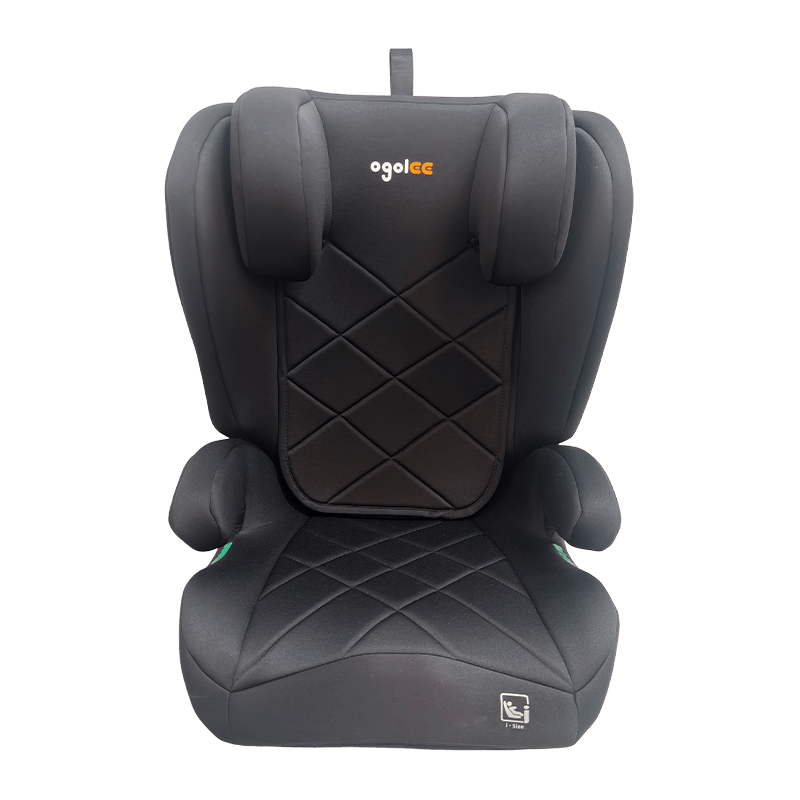 OG303B con seggiolino per auto ISOFIX, gruppo 2 3 seggiolino auto, pieghevole booster, nero con goffratura